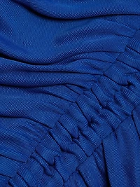 Ruched V-Neck Midi-Dress