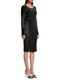 Social Occasion Velvet & Mesh Cocktail Dress