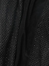 Social Occasion Velvet & Mesh Cocktail Dress