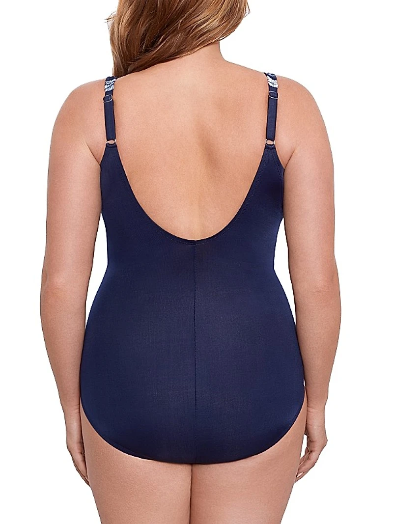Plus Women's Prints Tropica Toile Oceanus One-Piece Swimsuit