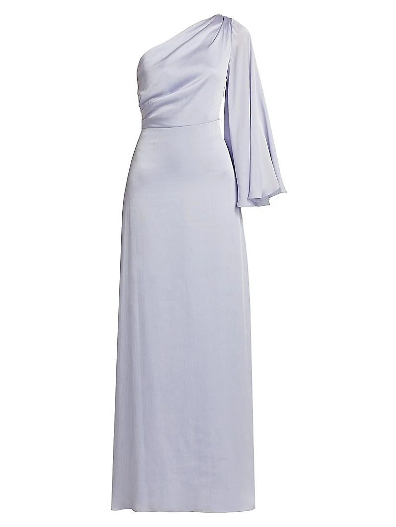 Keely One-Shoulder Satin Gown