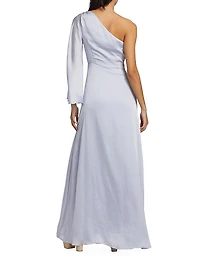 Keely One-Shoulder Satin Gown
