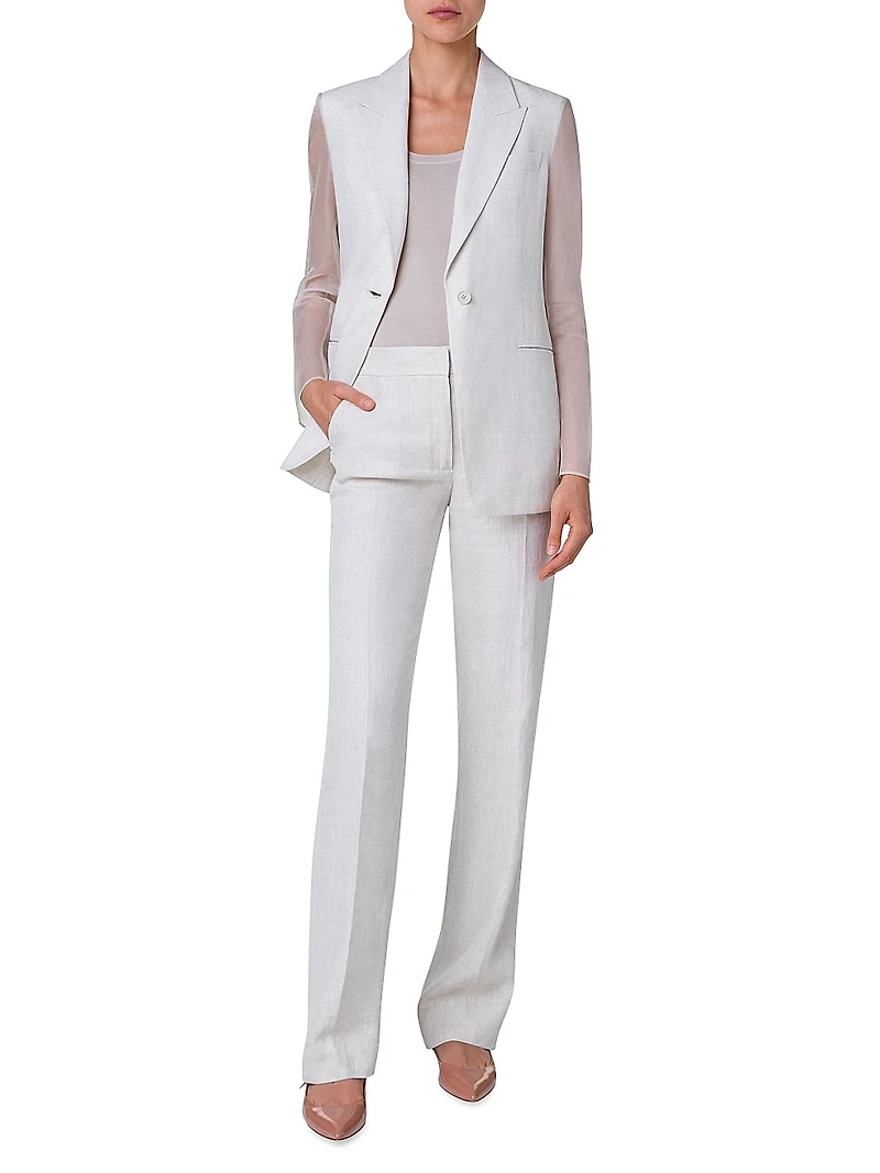 Tiziano Single-Breasted Linen Jacket