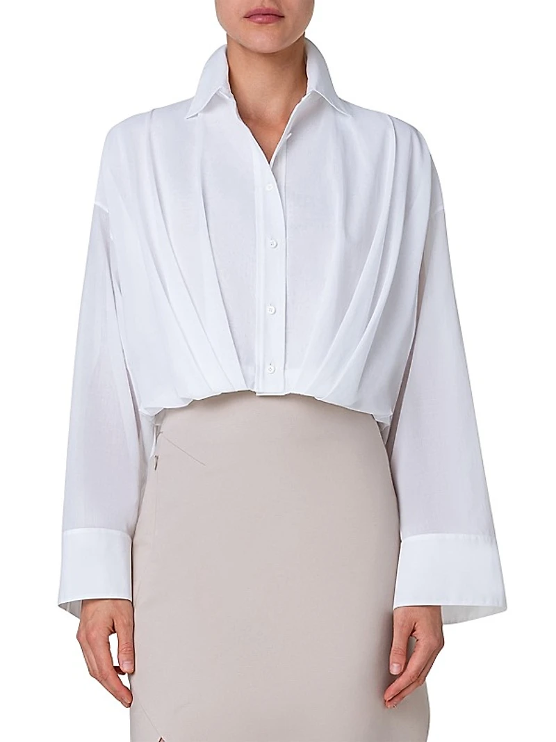 Cotton Voile Crop Shirt