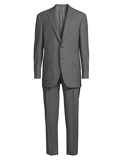 Siena Pinstriped Stretch Wool Suit