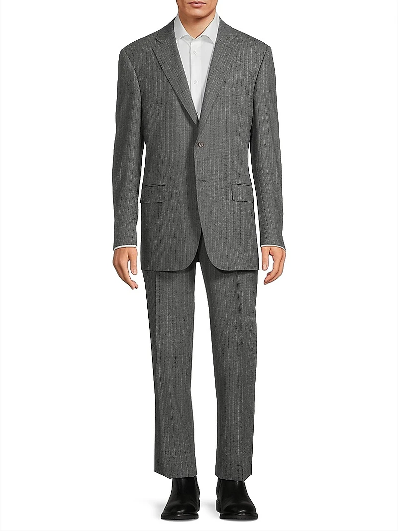 Siena Pinstriped Stretch Wool Suit