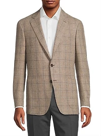 Kei Plaid Wool-Cashmere Sportcoat