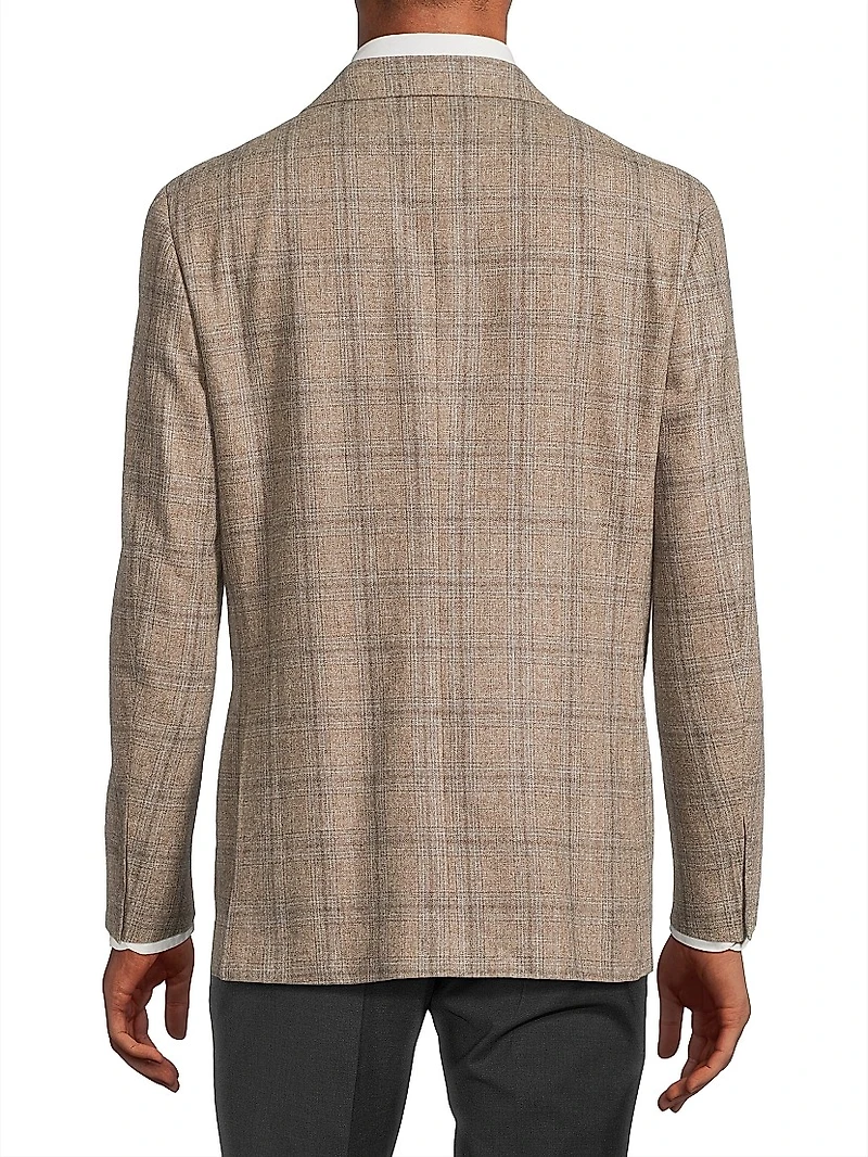 Kei Plaid Wool-Cashmere Sportcoat