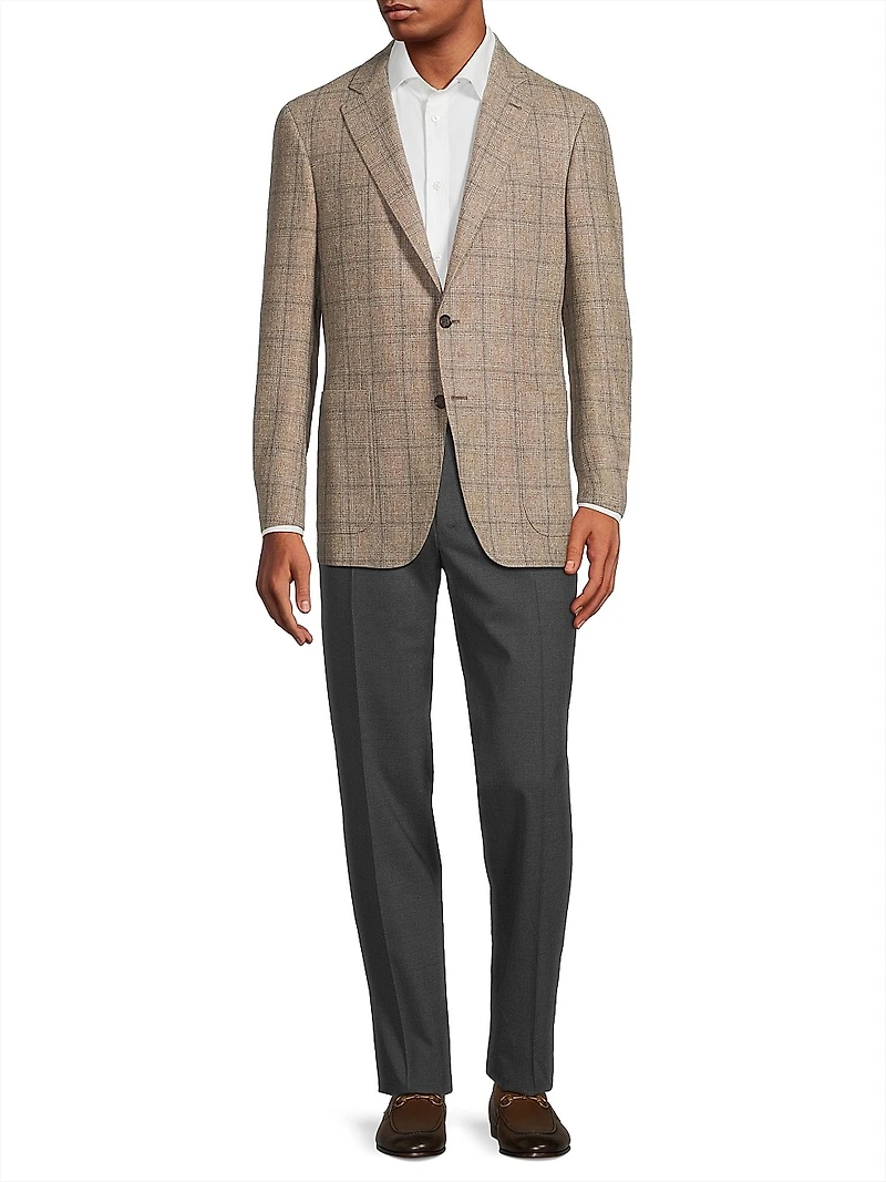 Kei Plaid Wool-Cashmere Sportcoat