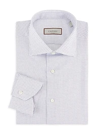 Modern-Fit Grid Print Dress Shirt