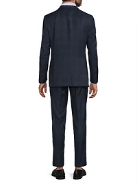 Milano Textured Plaid Wool Suit
