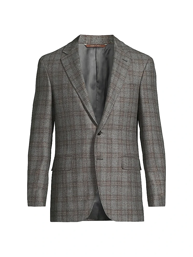 Kei Large Plaid Wool Sportcoat