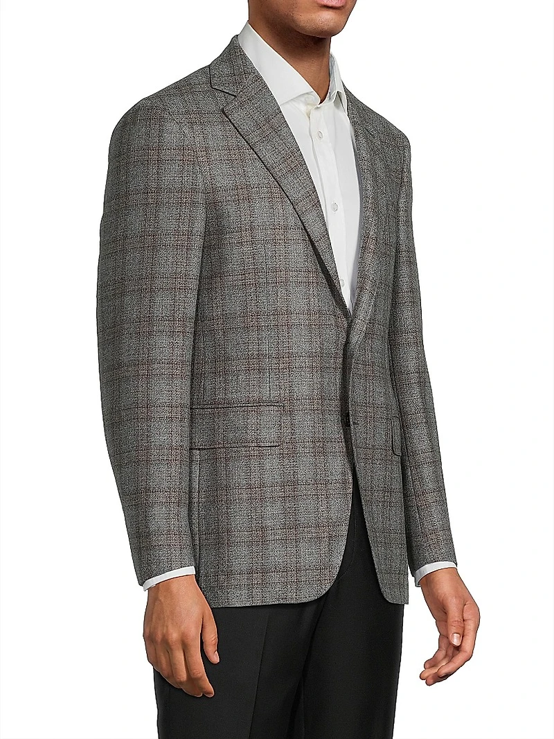 Kei Large Plaid Wool Sportcoat