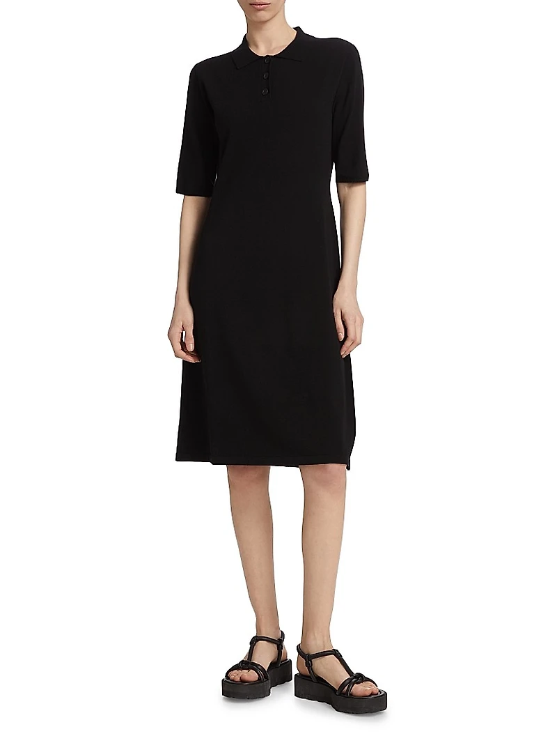 COLLECTION Short-Sleeve Polo Midi-Dress