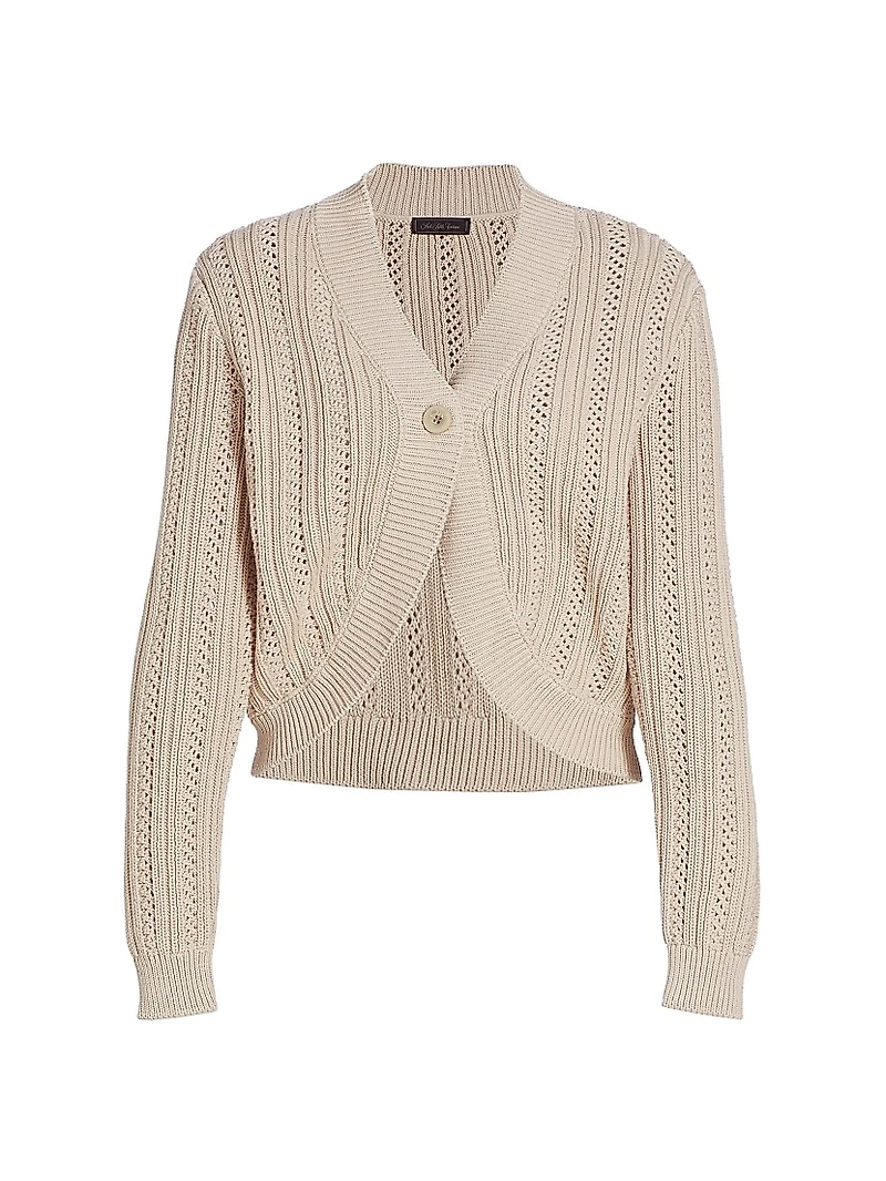 COLLECTION Crochet Pointelle Bolero Cardigan