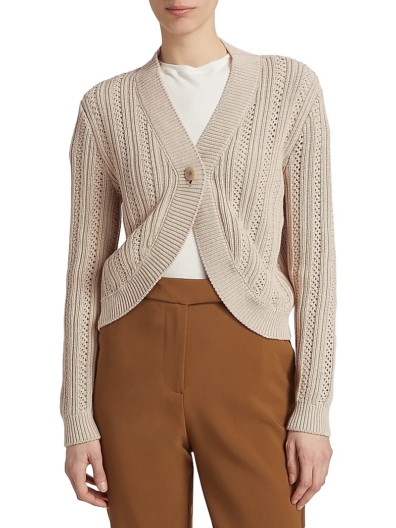 COLLECTION Crochet Pointelle Bolero Cardigan