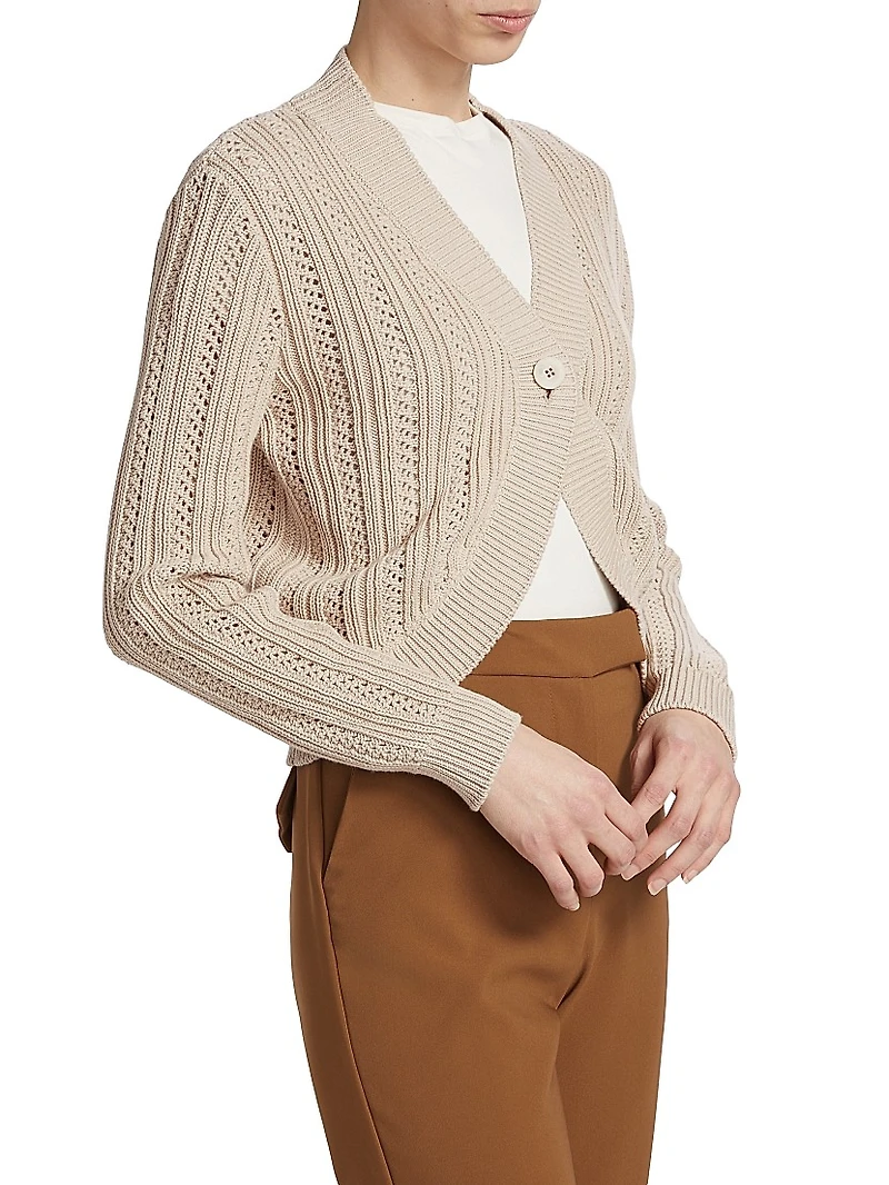 COLLECTION Crochet Pointelle Bolero Cardigan