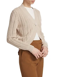 COLLECTION Crochet Pointelle Bolero Cardigan