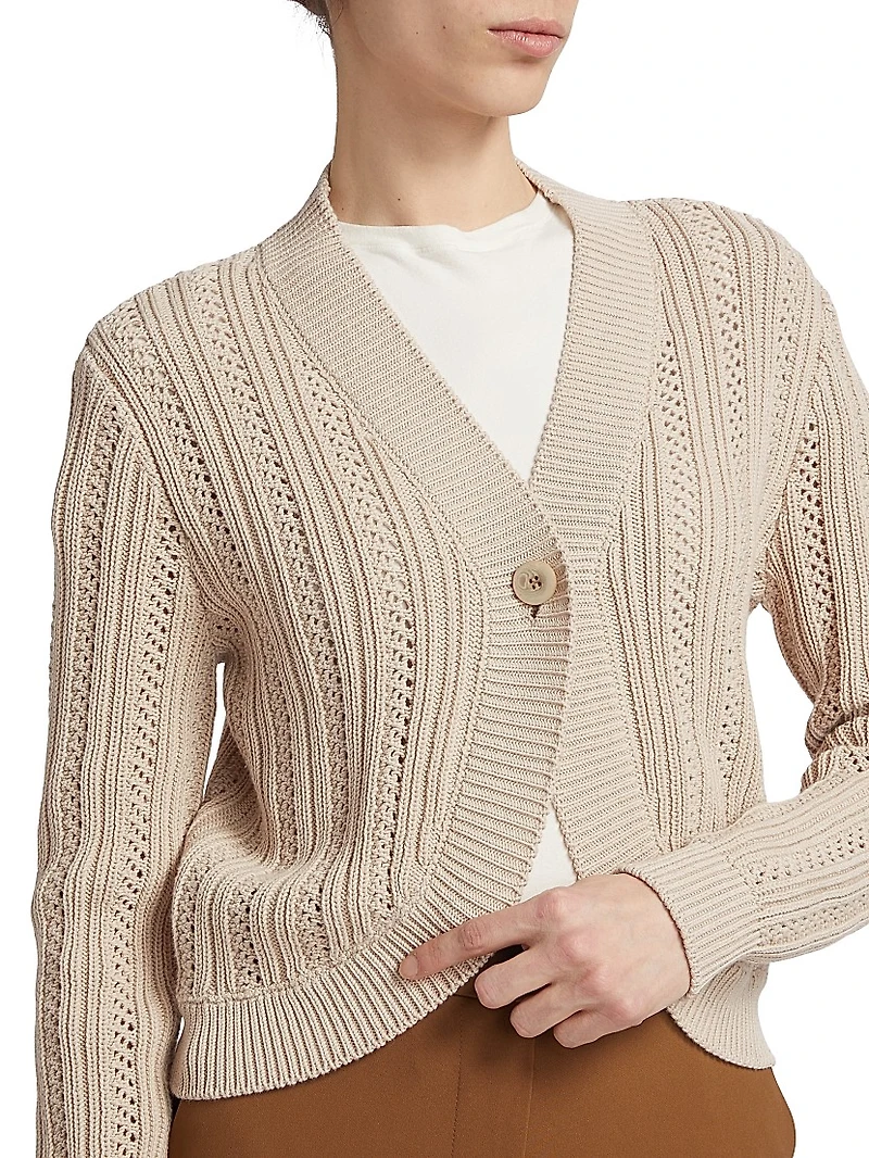 COLLECTION Crochet Pointelle Bolero Cardigan