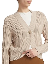 COLLECTION Crochet Pointelle Bolero Cardigan