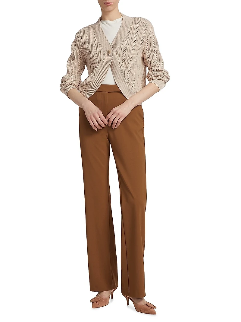 COLLECTION Crochet Pointelle Bolero Cardigan