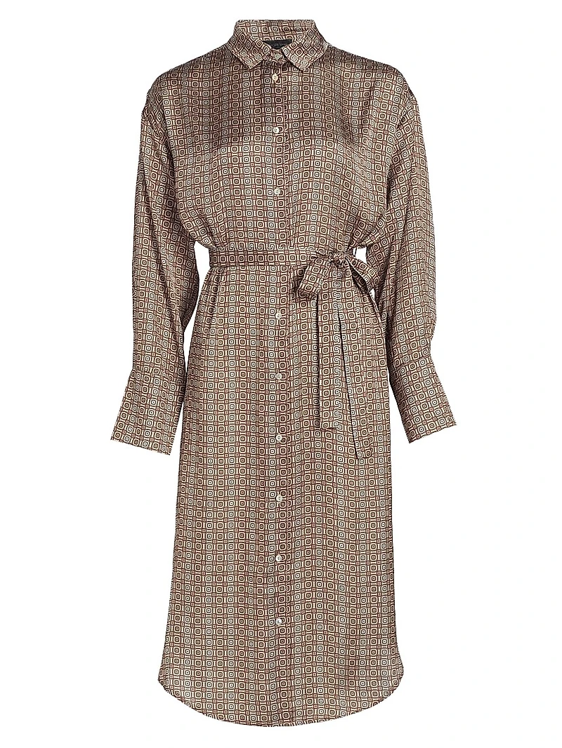 COLLECTION Printed Satin Shirtdress