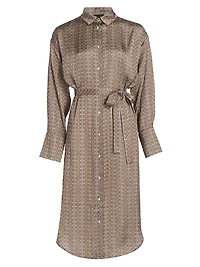 COLLECTION Printed Satin Shirtdress