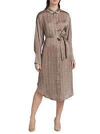 COLLECTION Printed Satin Shirtdress