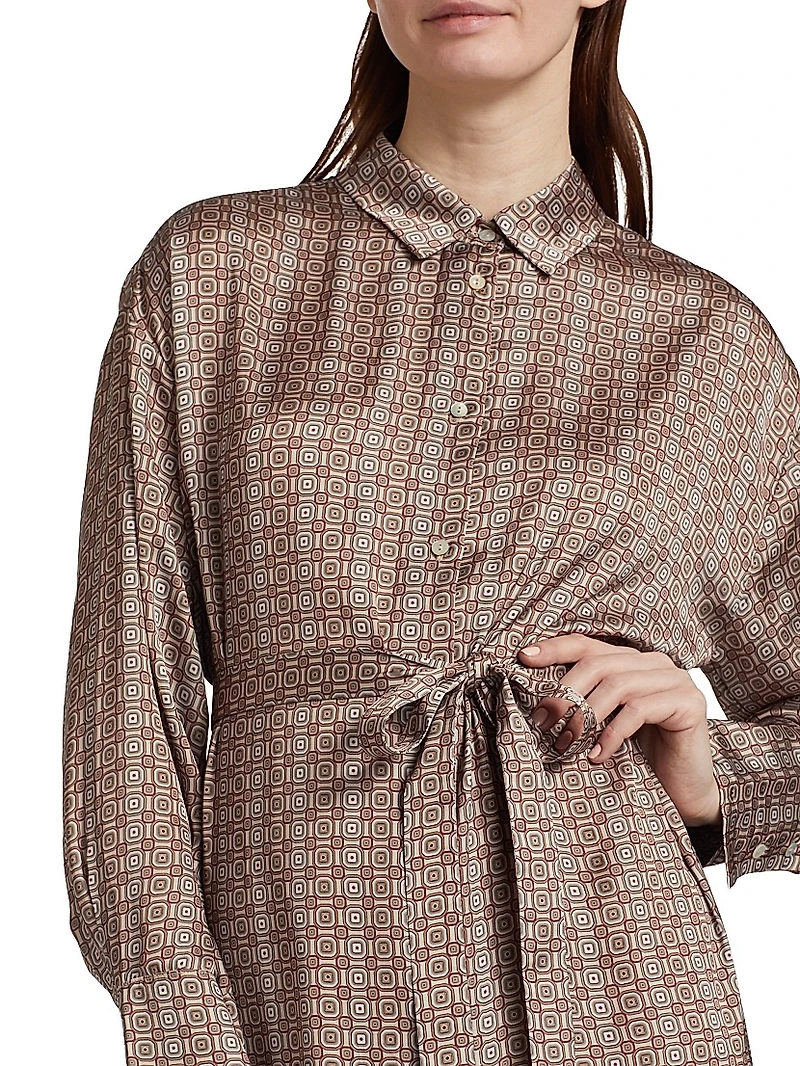 COLLECTION Printed Satin Shirtdress