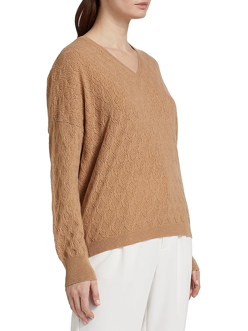 COLLECTION Pointelle V-Neck Cashmere Sweater