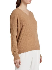COLLECTION Pointelle V-Neck Cashmere Sweater