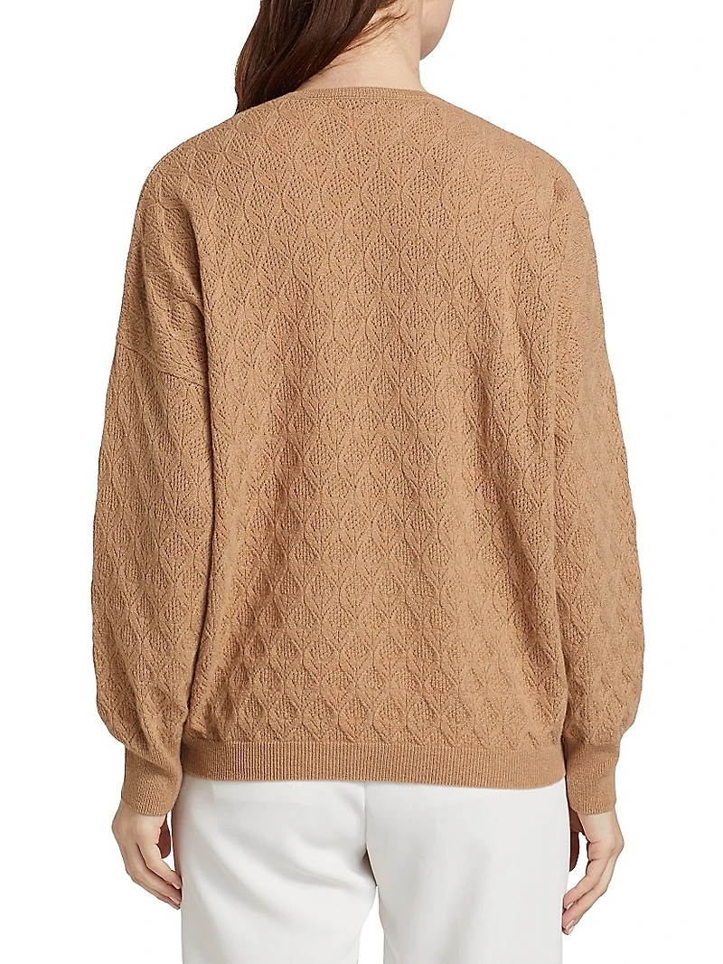 COLLECTION Pointelle V-Neck Cashmere Sweater