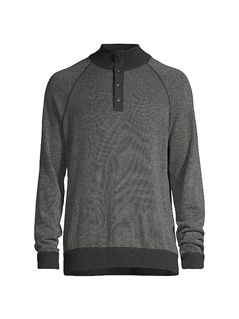Birdseye Mock Turtleneck Sweater