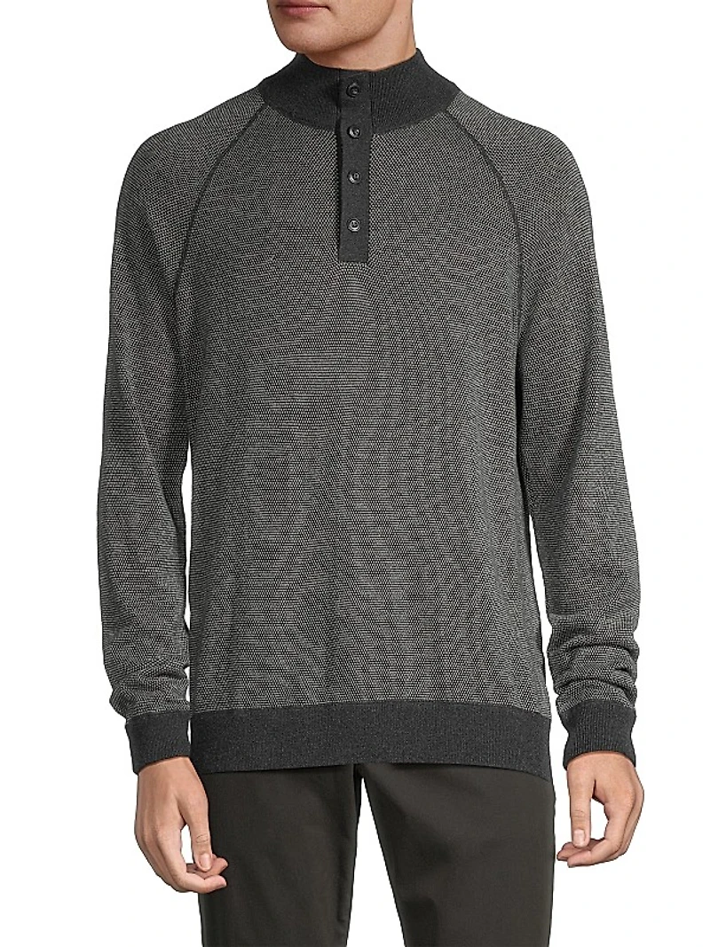 Birdseye Mock Turtleneck Sweater