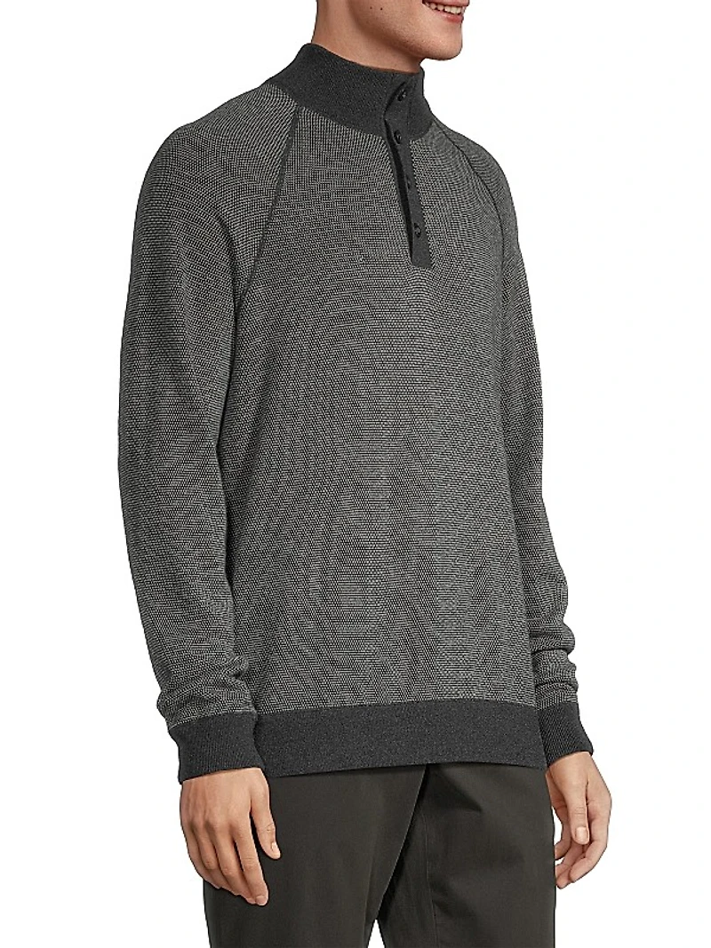 Birdseye Mock Turtleneck Sweater