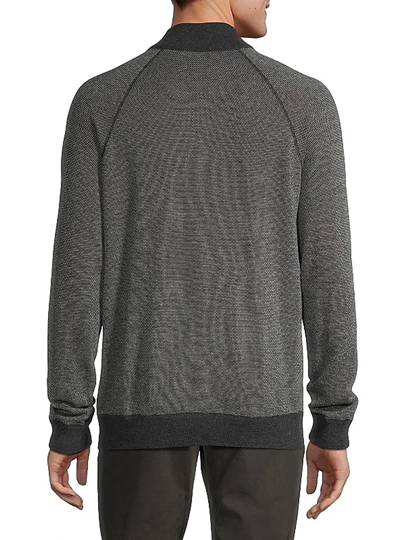Birdseye Mock Turtleneck Sweater