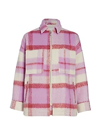 Ophelia Wool-Blend Plaid Shirt Jacket