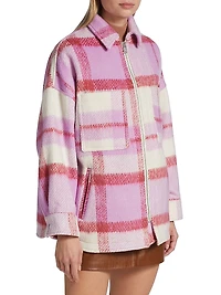 Ophelia Wool-Blend Plaid Shirt Jacket