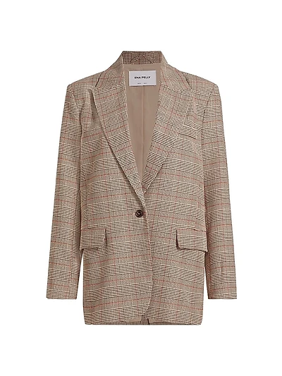 Elena Plaid Boyfriend Blazer