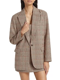 Elena Plaid Boyfriend Blazer