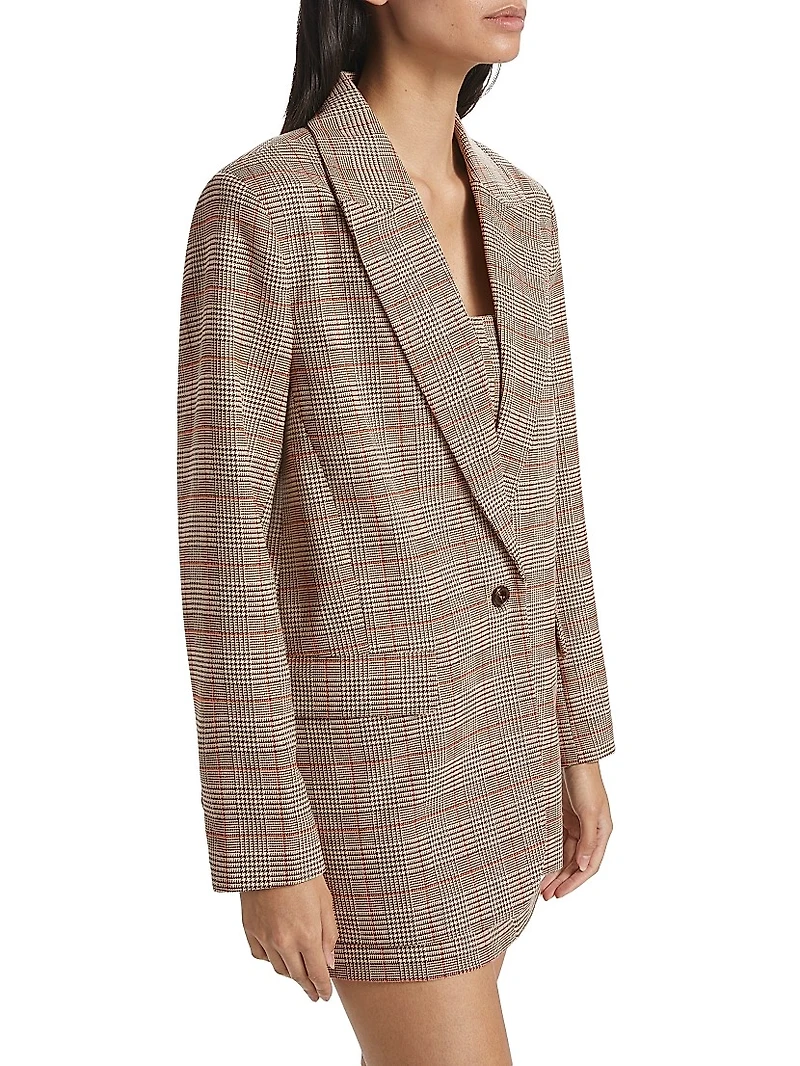 Elena Plaid Boyfriend Blazer