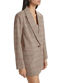 Elena Plaid Boyfriend Blazer