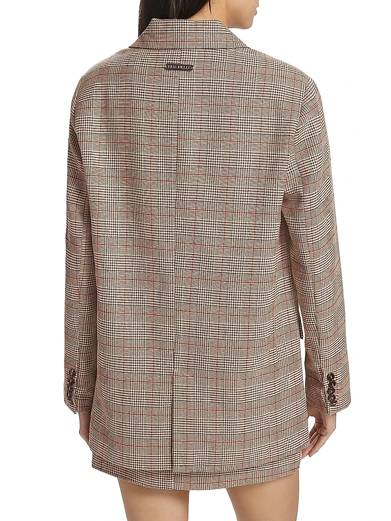 Elena Plaid Boyfriend Blazer