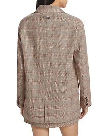 Elena Plaid Boyfriend Blazer