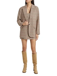 Elena Plaid Boyfriend Blazer