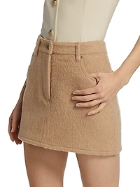 Wool A-Line Mini Skirt