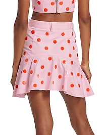Polka Dot Ruffle Miniskirt
