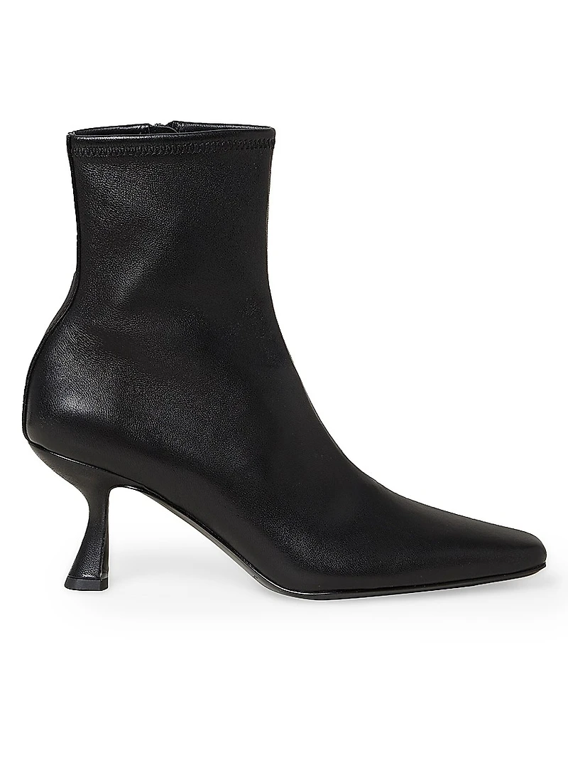 Thandy Curved Heel Leather Booties