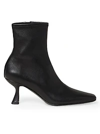 Thandy Curved Heel Leather Booties