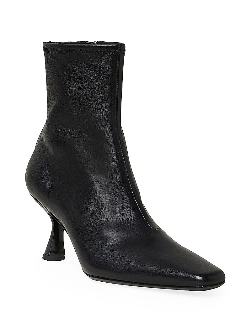 Thandy Curved Heel Leather Booties